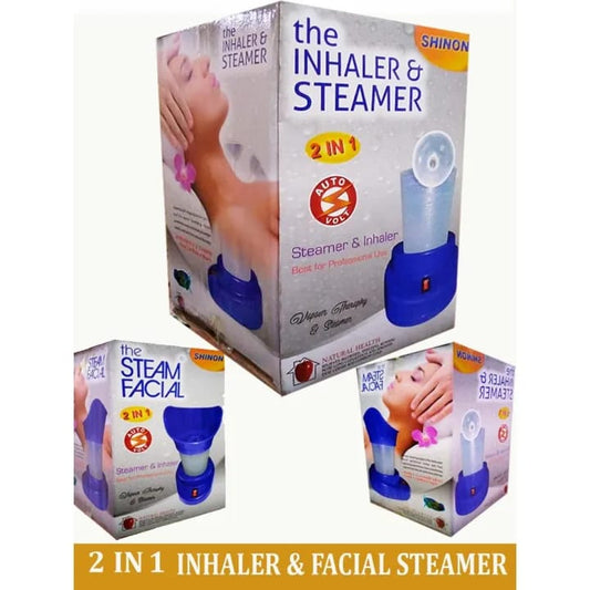 2-in-1 Facial Steamer & Inhaler – Nano Steam + Nose Inhaler for Cold, Flu & Deep Skin Cleansing