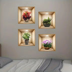 Set of 3 Pcs 3D Wallpaper Sticker Sheets – Decorative Wall Panels for Home & Office Décor