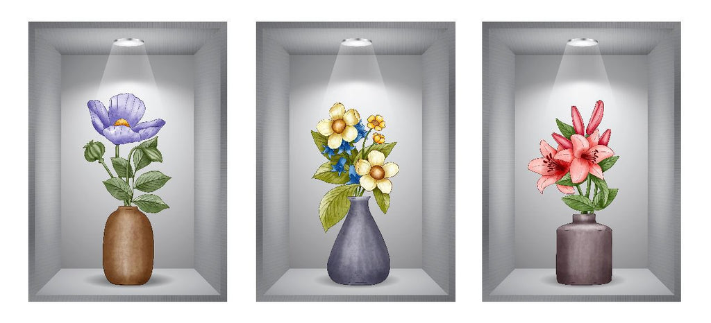 Set of 3 Pcs 3D Wallpaper Sticker Sheets – Decorative Wall Panels for Home & Office Décor