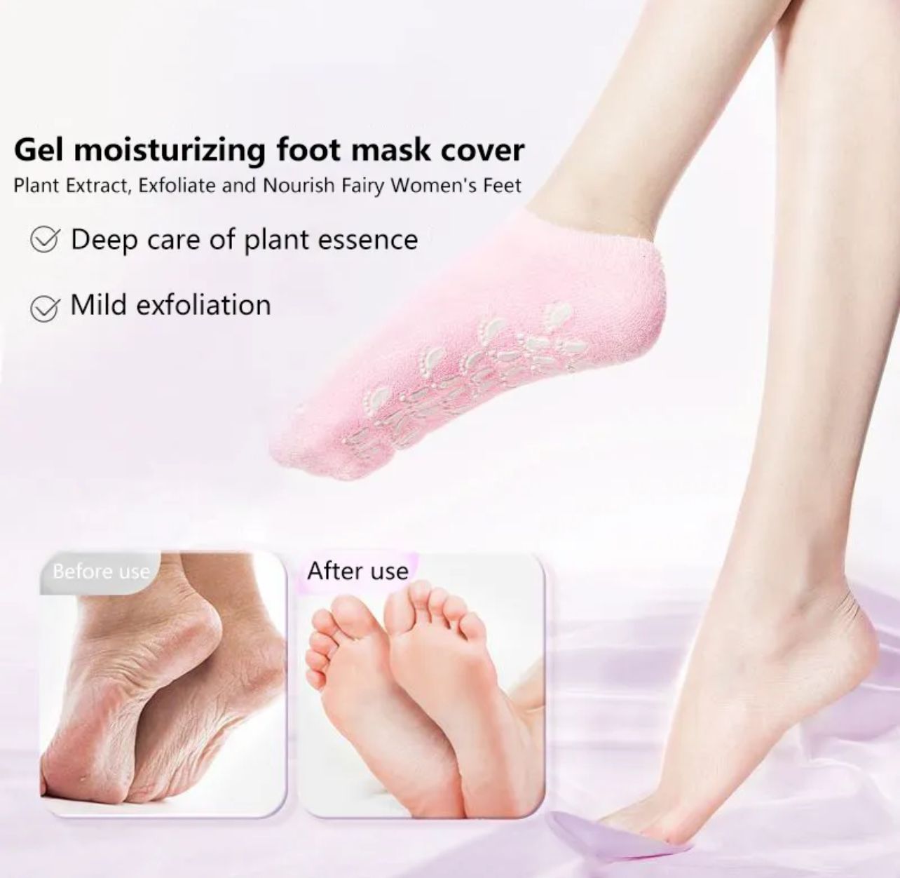 Premium Moisturizing Spa Gel Socks – Soft Silicone Hydrating Foot Socks for Dry & Cracked Heels