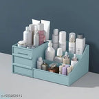 Cosmetic Organizer Box – 2 Drawer 9 Slot Plastic Makeup Storage Case (Random Colour)