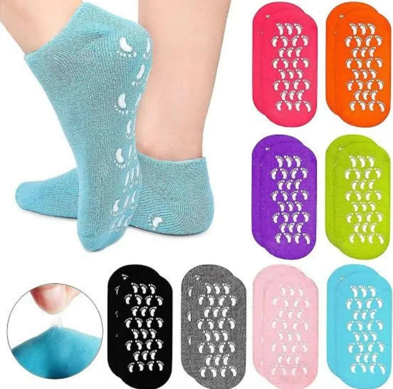 Premium Moisturizing Spa Gel Socks – Soft Silicone Hydrating Foot Socks for Dry & Cracked Heels