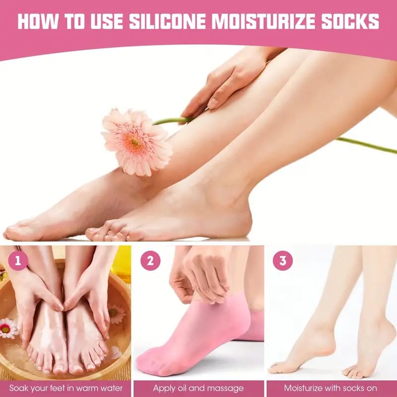 Premium High Quality Moisturizing Gel Socks – Soft Silicone Heel Repair Socks for Dry & Cracked Feet