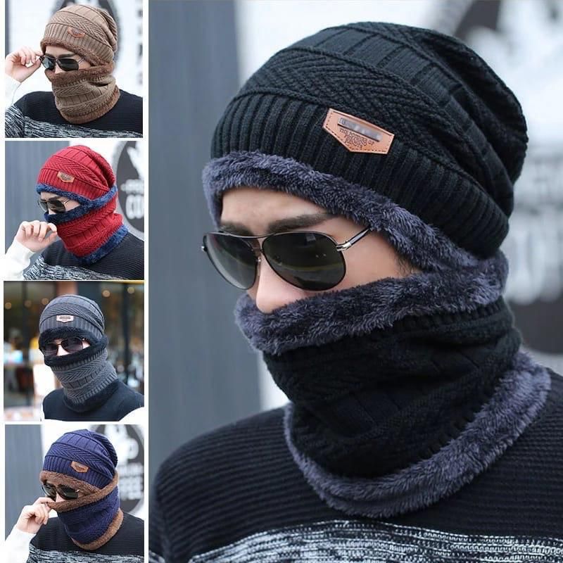 Premium Winter Cap with Neck Muffler – Soft Woolen Beanie & Neck Warmer Set for Extreme Cold